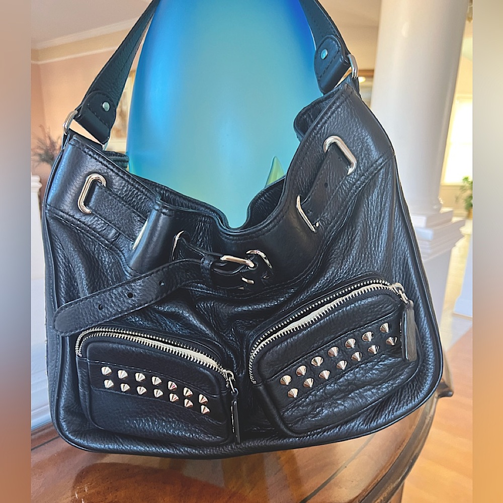 PURSE-LEATHER WITH STUDS